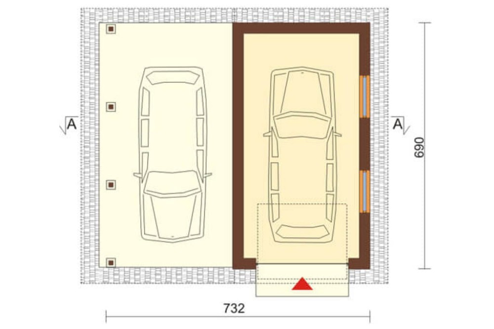Projekt budynku ZG-45 - rzut parteru