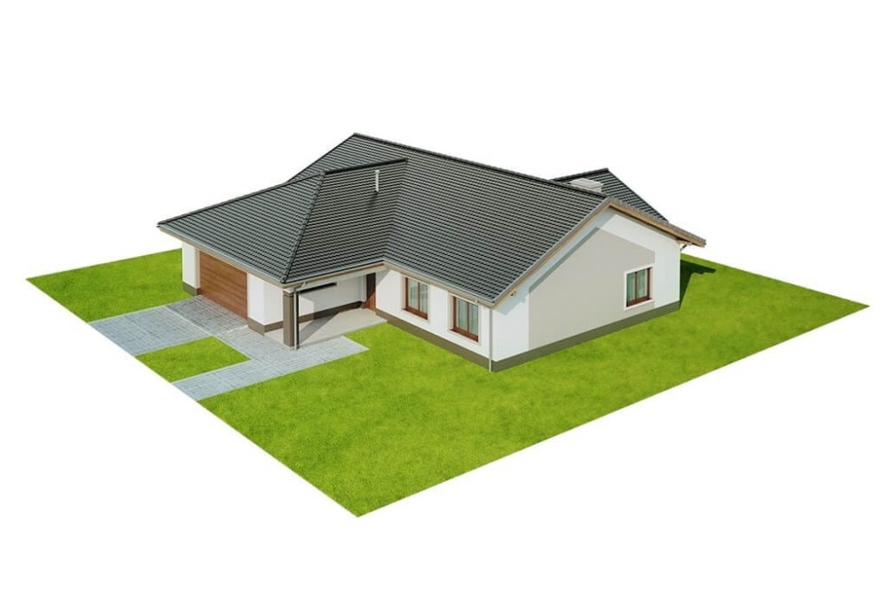 Projekt domu Miluszyk 2 L-6641, parterowy z garażem dwustanowiskowym - model