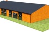 Projekt hali magazynowej K-95, parterowa z częściowym poddaszem użytkowym, niepodpiwniczona - model