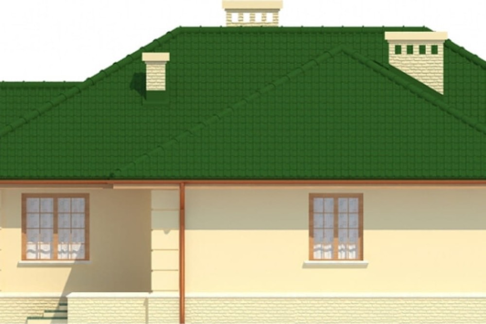 Projekt domu Miłosna DM-6429, parterowy, z garażem, bez podpiwniczenia - elewacja prawa