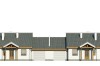 Projekt domu Arcus DM-6721,  bliźniak, parterowy, z garażem jednostanowiskowym, niepodpiwniczony - elewacja frontowa