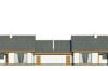 Projekt domu Arcus DM-6721,  bliźniak, parterowy, z garażem jednostanowiskowym, niepodpiwniczony - elewacja ogrodowa