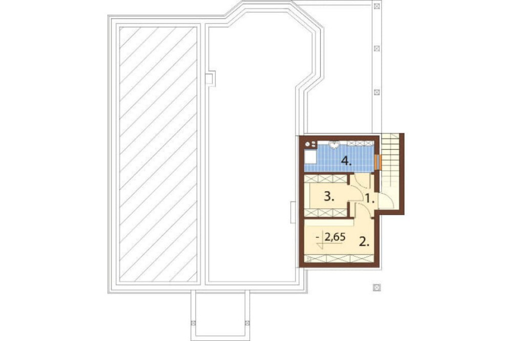 Projekt domu Aksamitki 2 L-6584, parterowy z częściowym podpiwniczeniem, bez garażu - rzut piwnicy