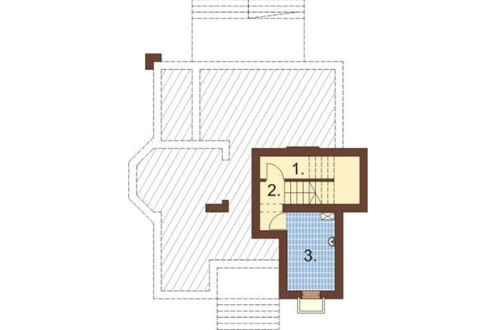 Projekt domu Konstancin DM-6351, parterowy z poddaszem mieszkalnym, częściowo podpiwniczony, bez garażu - rzut piwnicy