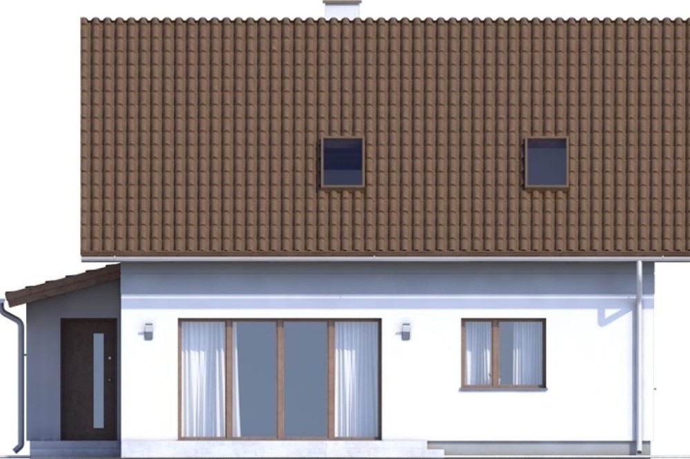 Projekt domu Kroplikowice N2 L-6592 N2, parterowy z poddaszem użytkowym, jednorodzinny, tradycyjny, bez garażu, bez podpiwniczenia -elewacja frontowa