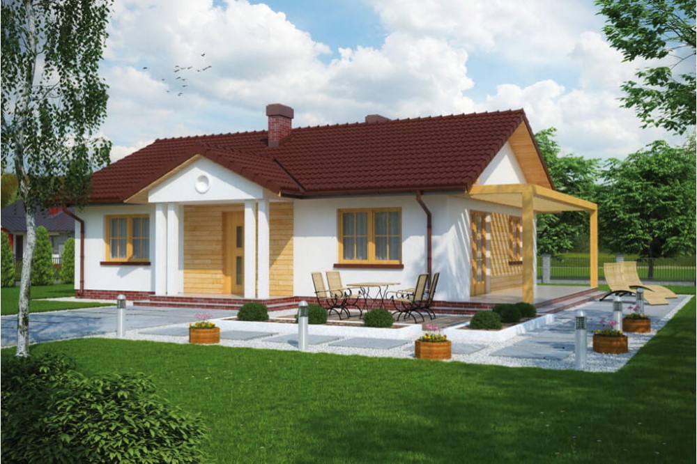 Projekt domu L-6302 - wykończenie elewacji