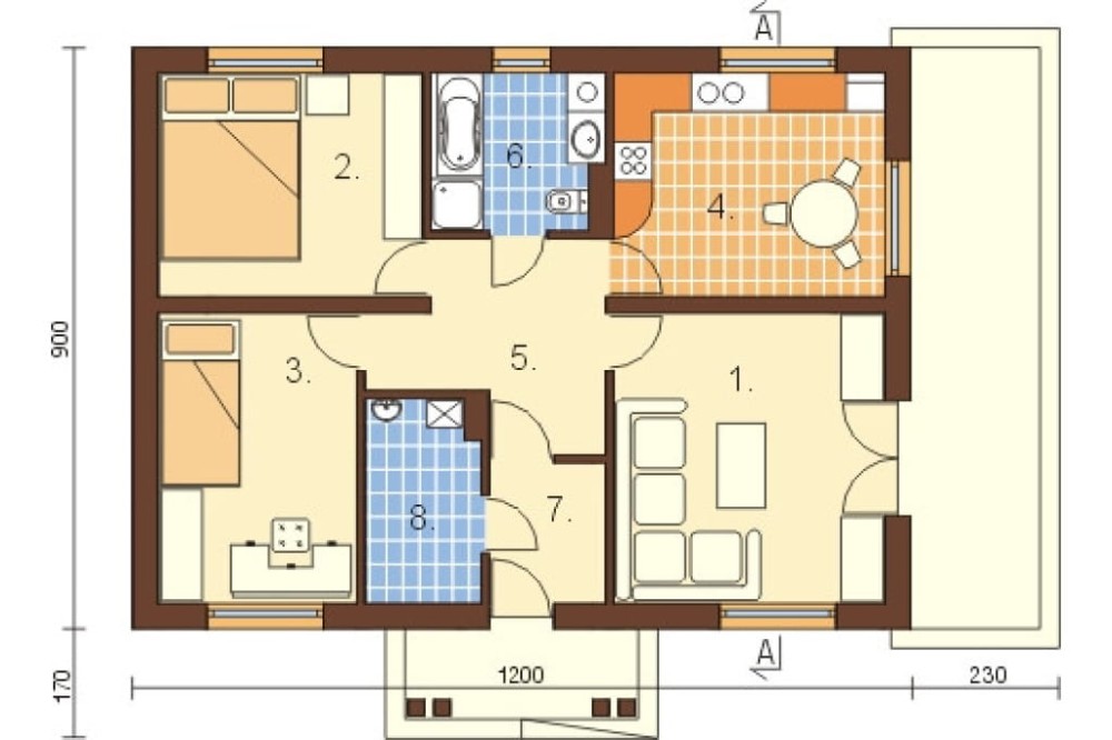 Projekt domu L-6302 - rzut parteru