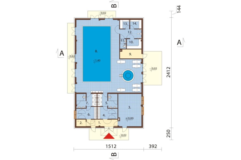 Projekt budynku K-88 - rzut parteru