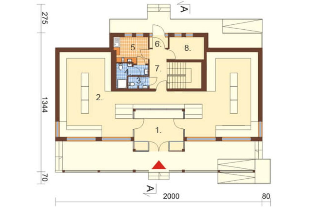 Projekt sklepu K-06, budynek parterowy, podpiwniczony - rzut parteru