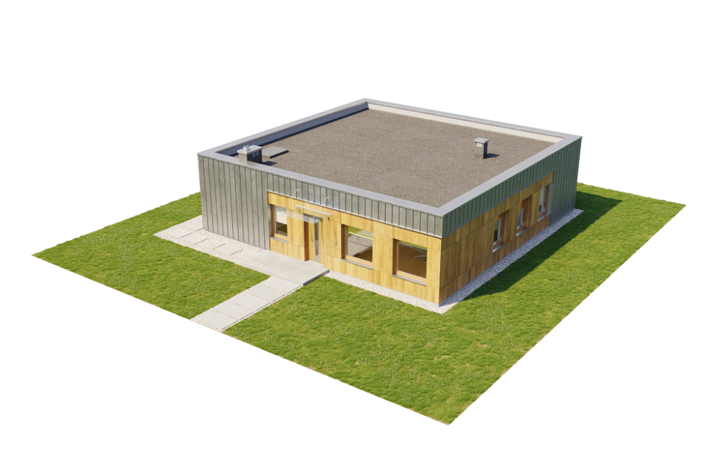 Projekt domu Tenium 2 L-6643, parterowy, jednorodzinny, nowoczesny, bez garażu, bez podpiwniczenia - model