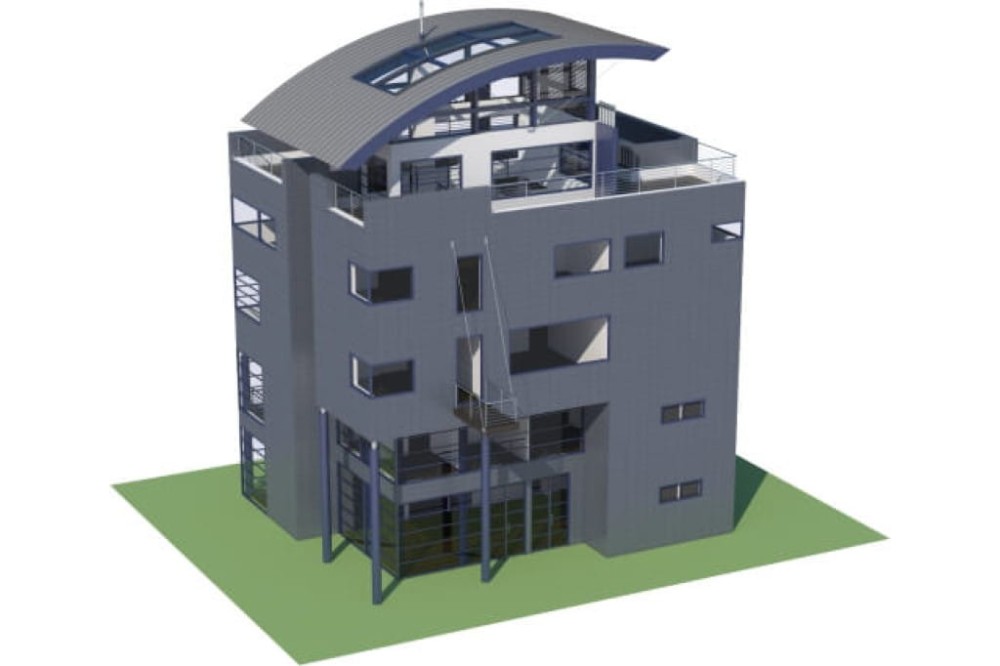 Projekt budynku biurowego K-30, 5-kondygnacyjny, bez podpiwniczenia, bez garażu - model