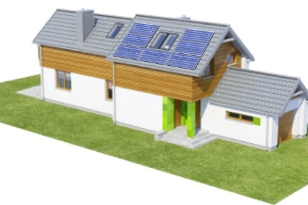 Projekt domu Dalianowo 2 L-6555, parterowy z poddaszem mieszkalnym, bez podpiwniczenia z garażem, na wąską działkę - model