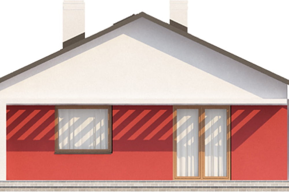 Projekt domu Wołowiec N DM-6498 N, parterowy, bez podpiwniczenia - elewacja lewa