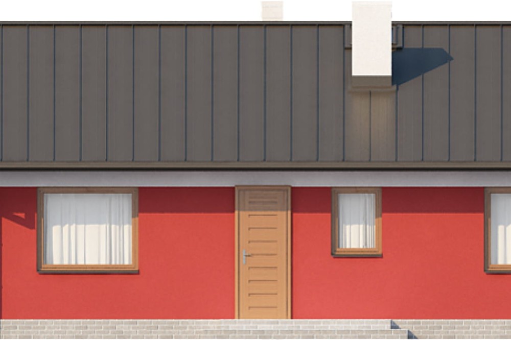 Projekt domu Wołowiec N DM-6498 N, parterowy, bez podpiwniczenia - elewacja prawa