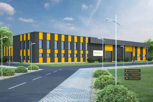 Projekt budynku biurowo - warsztatowo - magazynowego K-91, piętrowy, niepodpiwniczony - kolorystyka wersja 1