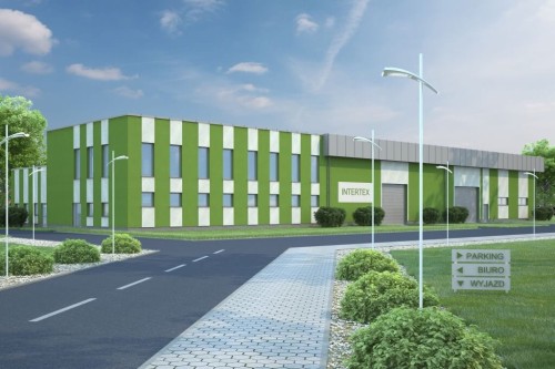 Projekt budynku biurowo - warsztatowo - magazynowego K-91, piętrowy, niepodpiwniczony - kolorystyka wersja 2