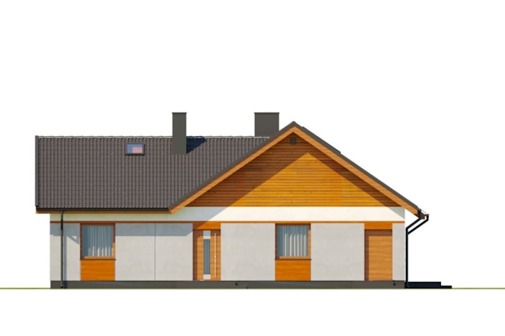 Projekt domu Polanio B DM-6759 B, dwulokalowy, parterowy, niepodpiwniczony, bez garażu - elewacja lewa