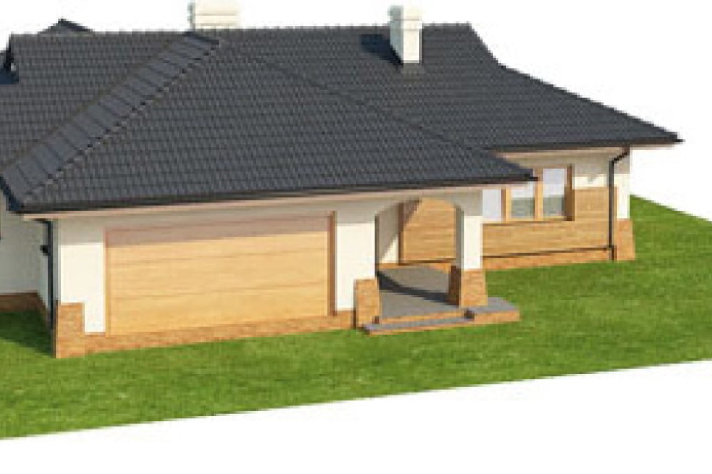 Projekt domu Gorzków 2 L-6331, parterowy, z garażem dwustanowiskowym, bez podpiwniczenia - model