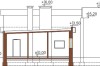 Projekt warsztatu samochodowego K-08 B, budynek parterowy, bez podpiwniczenia - przekrój A-A