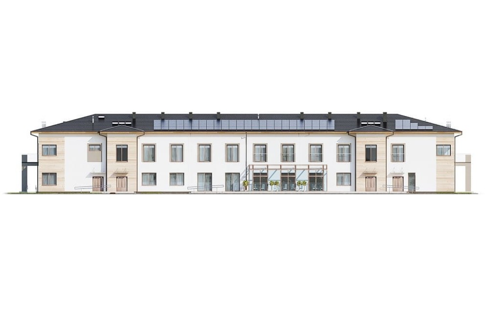 Projekt budynku K-124 - elewacja boczna