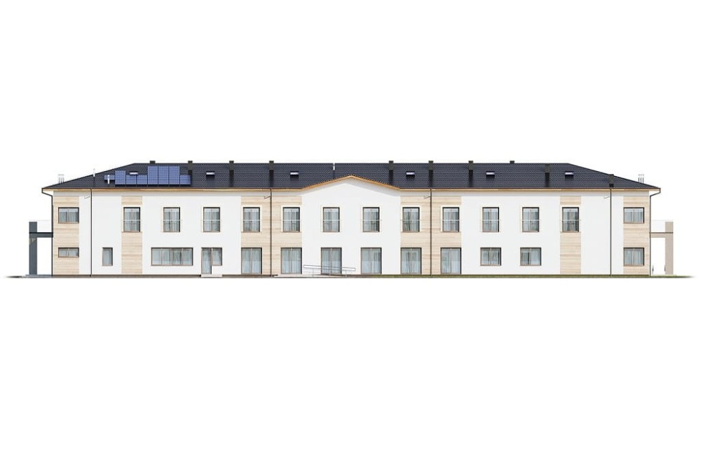 Projekt budynku K-124 - elewacja boczna