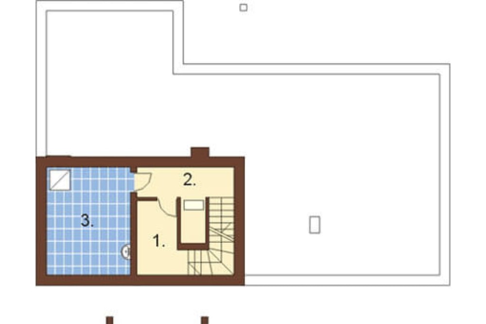 Projekt domu Tuszewo L-5556, parterowy, częściowo podpiwniczony, bez garażu - rzut piwnicy