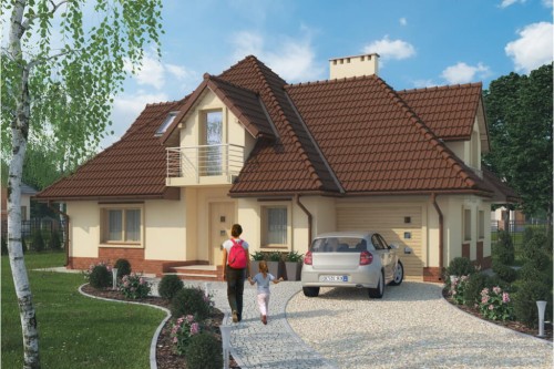 Projekt domu L-6349 - wykończenie elewacji