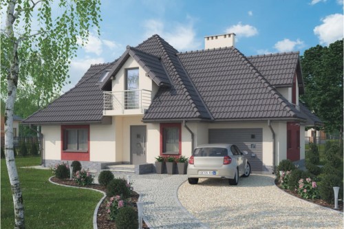 Projekt domu L-6349 - wykończenie elewacji