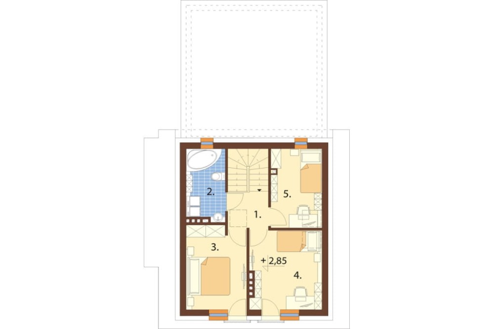 Projekt domu L-6518 - rzut poddasza
