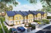 Projekt budynku mieszkalnego w zabudowie szeregowej L-6502, piętrowy, bez podpiwniczenia, bez garażu - kolorystyka wersja 1