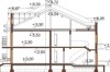 Projekt budynku mieszkalnego w zabudowie szeregowej L-6502, piętrowy, bez podpiwniczenia, bez garażu - przekrój B-B