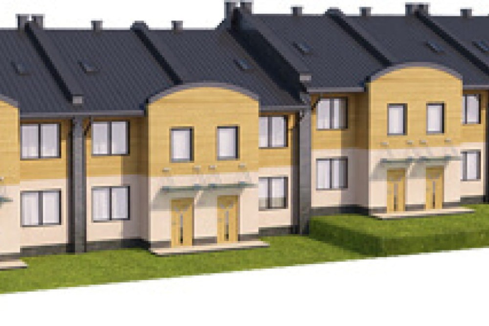 Projekt budynku mieszkalnego w zabudowie szeregowej L-6502, piętrowy, bez podpiwniczenia, bez garażu - model