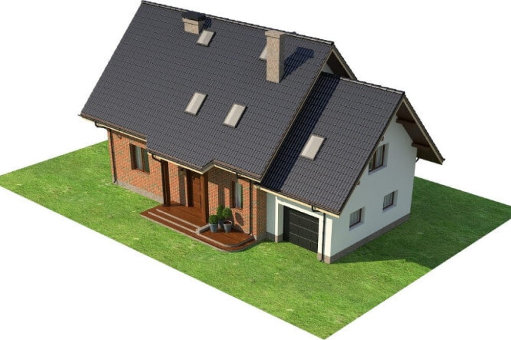 Projekt domu Modraczków 1 DM-6610, dwukondygnacyjny bez podpiwniczenia, z garażem jednostanowiskowym - model
