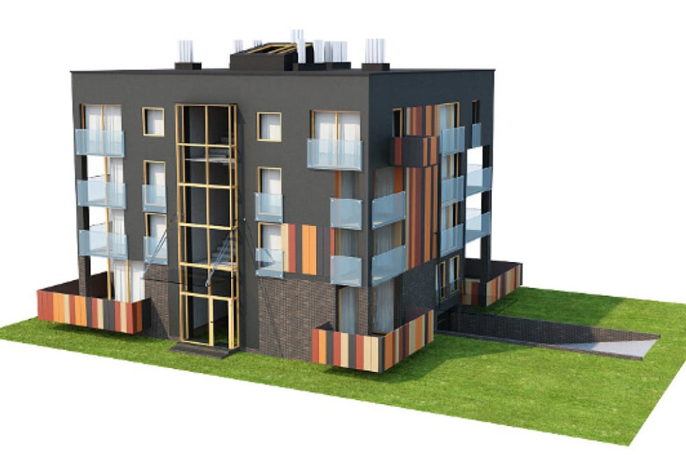 Projekt domu Budynek wielorodzinny L-6549, piętrowy, z podpiwniczeniem, wielorodzinny, nowoczesny - model