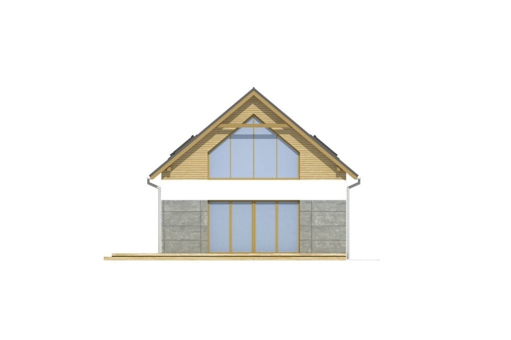 Projekt domu Orea 2 L-6785, parterowy z poddaszem użytkowym, bez garażu, bez podpiwniczenia - elewacja ogrodowa