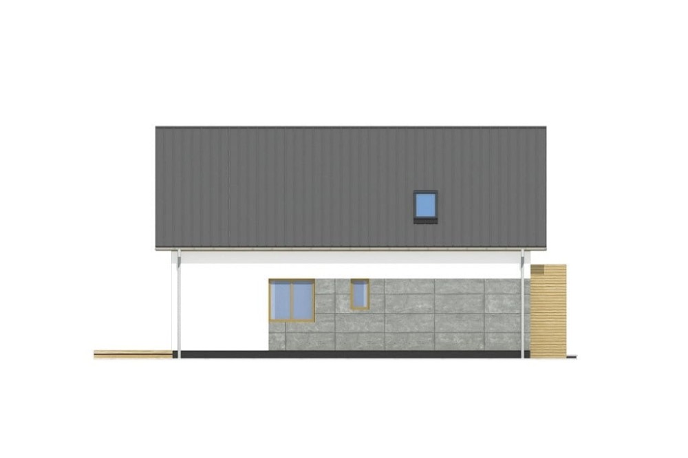 Projekt domu Orea 2 L-6785, parterowy z poddaszem użytkowym, bez garażu, bez podpiwniczenia - elewacja boczna