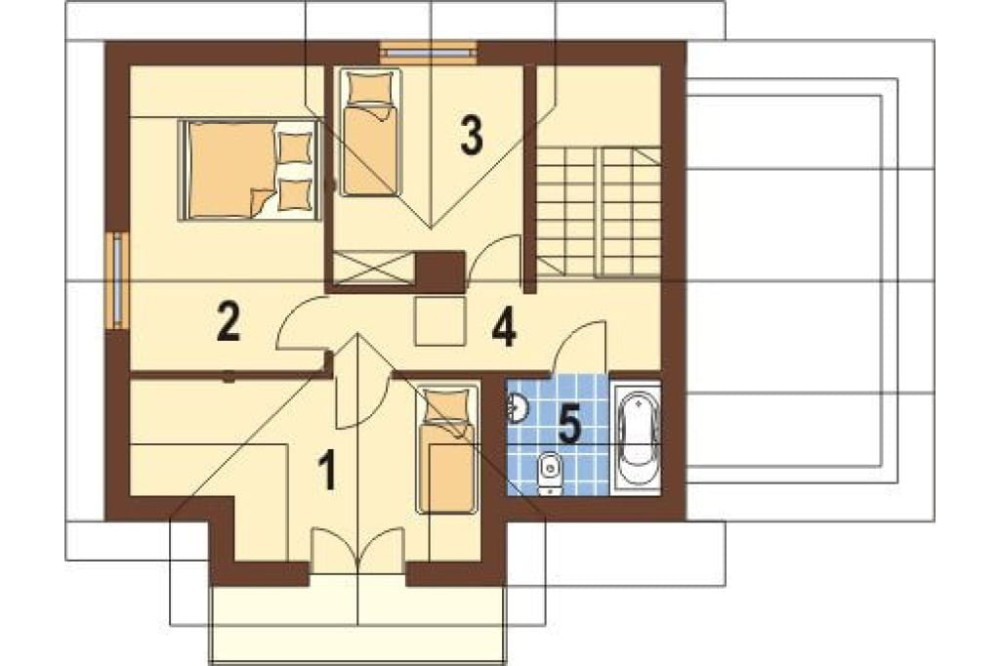 Projekt domu Grodkowo DM-6218, parterowy z poddaszem mieszkalnym, częściowo podpiwniczony, z garażem - rzut poddasza