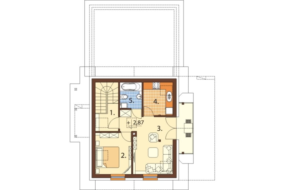 Projekt domu L-6525 - rzut piętra / antresoli