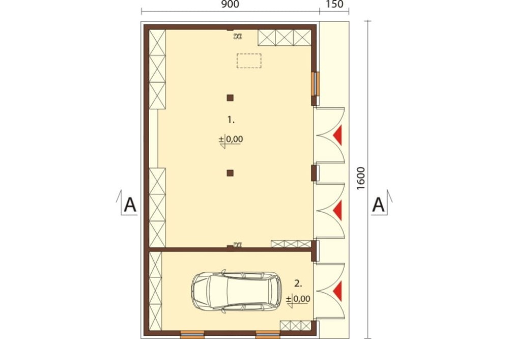 Projekt budynku ZG-22 - rzut parteru