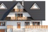 Projekt domu Zakopane 2 L-6551, piętrowy z poddaszem użytkowym i podpiwniczeniem - elewacja frontowa