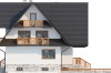 Projekt domu Zakopane 2 L-6551, piętrowy z poddaszem użytkowym i podpiwniczeniem - elewacja lewa