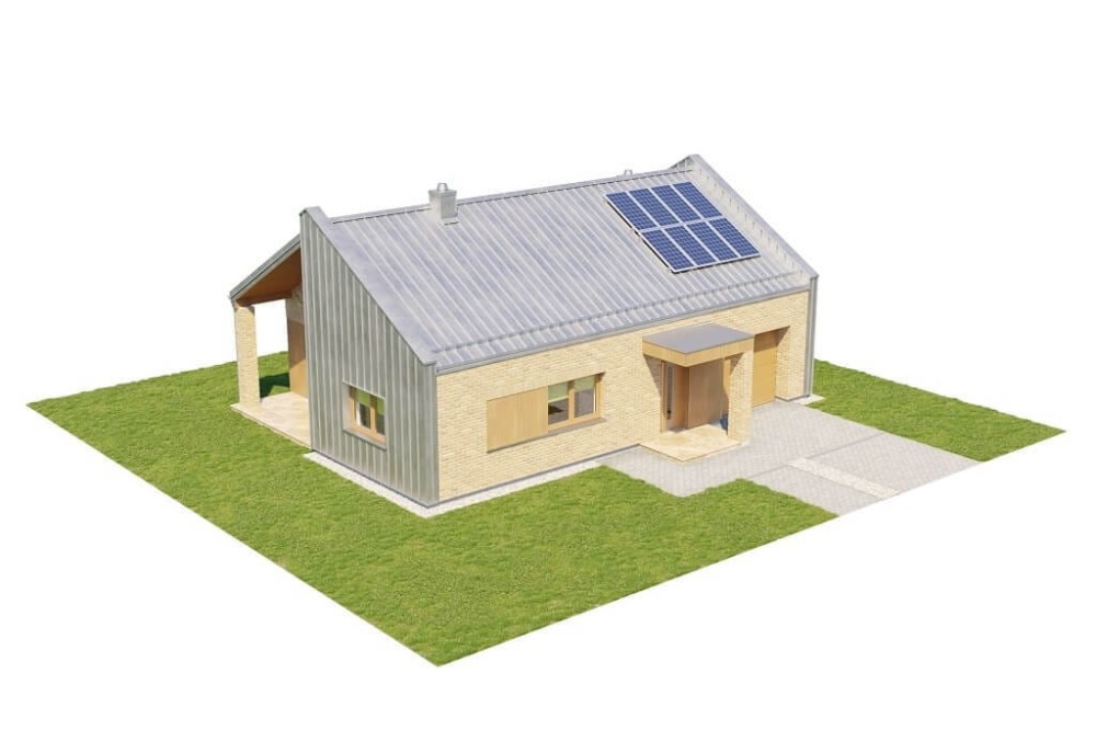 Projekt domu Rokitnik 2 L-6676, parterowy, niepodpiwniczony, z garażem jednostanowiskowym - model