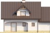 Projekt domu Piotrkowice L-6218, parterowy z poddaszem mieszkalnym, częściowo podpiwniczony, z garażem - elewacja ogrodowa