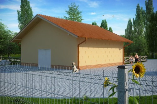 Projekt stodoły ZG-80, parterowa, niepodpiwniczona, bez poddasza - kolorystyka wersja 1