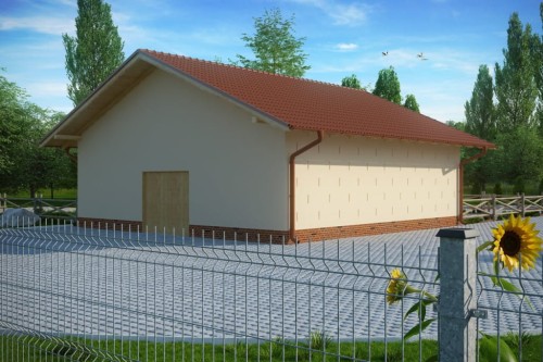 Projekt stodoły ZG-80, parterowa, niepodpiwniczona, bez poddasza - kolorystyka wersja 2