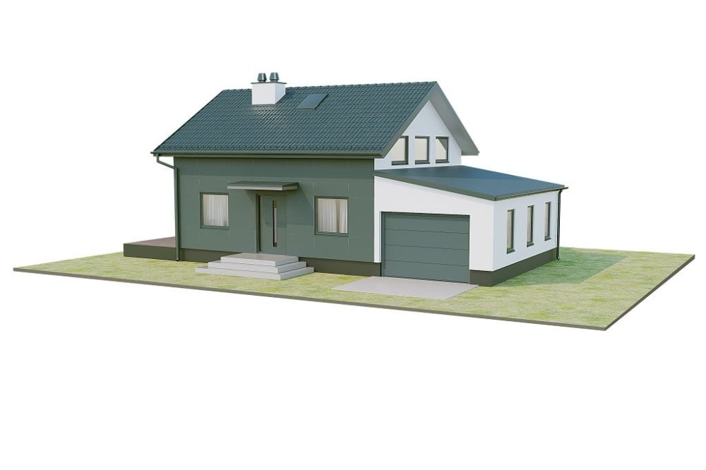 Projekt domu Amida DM-6716, parterowy z poddaszem użytkowym, z garażem jednostanowiskowym - model