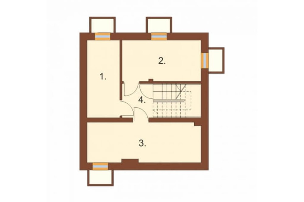 Projekt domu Krasiczyn B DM-6223 B, parterowy z poddaszem mieszkalnym, podpiwniczony - rzut piwnicy