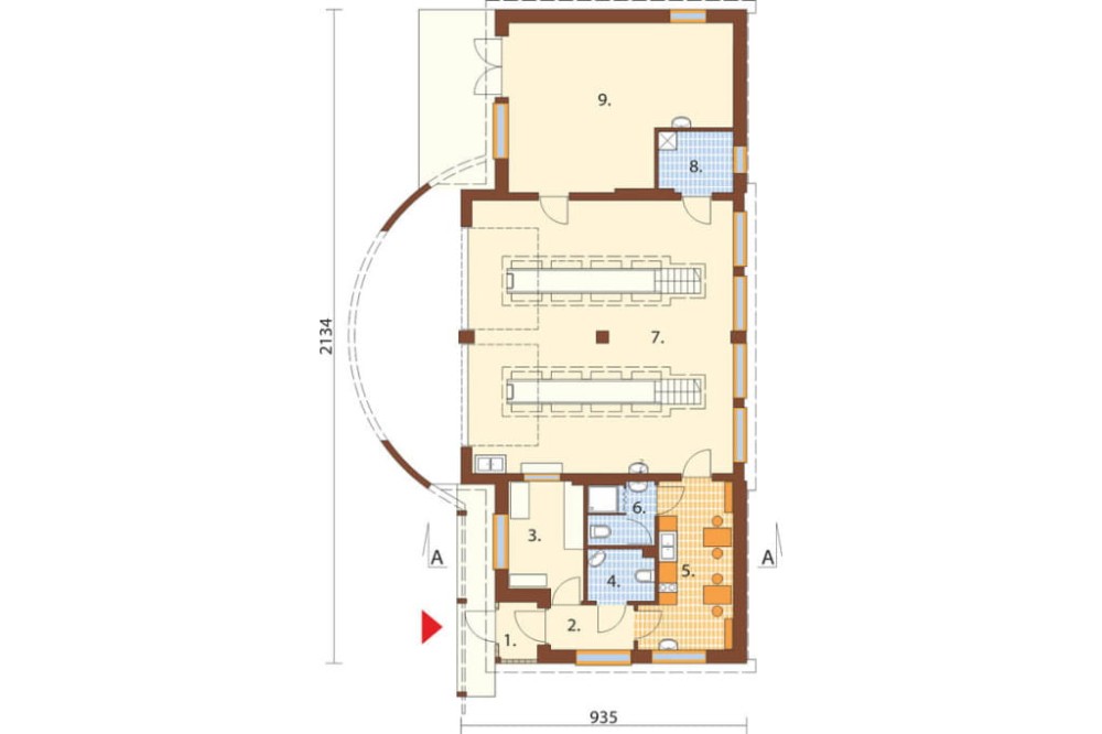 Projekt warsztatu samochodowego LK-08 B, budynek parterowy, bez podpiwniczenia - rzut parteru