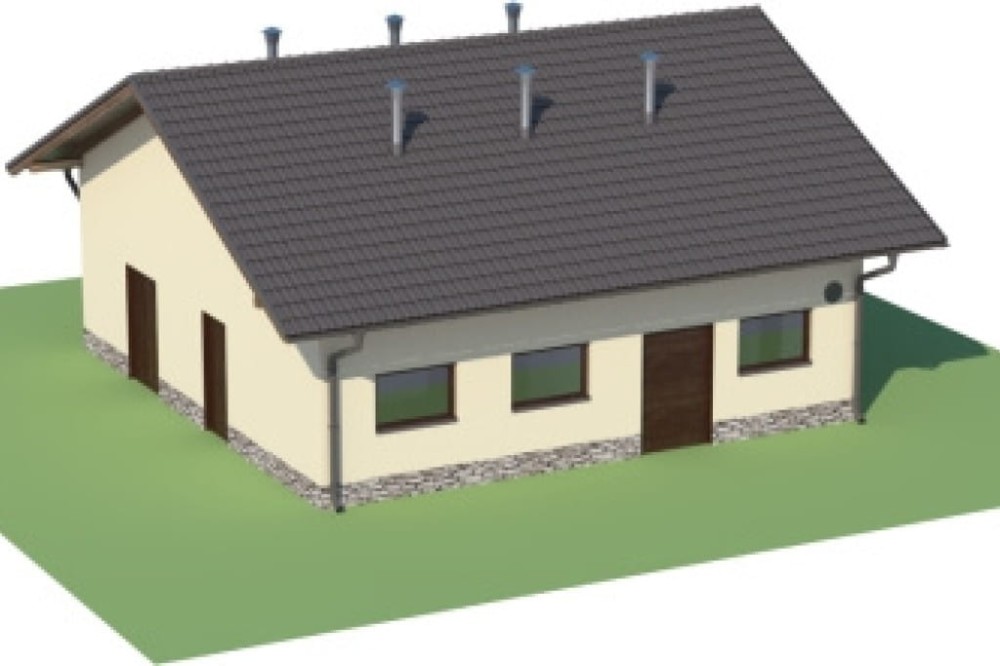 Projekt chlewni ZG-75, parterowy, niepodpiwniczony, bez poddasza - model