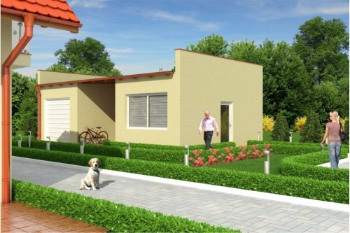 Projekt budynku usługowo-garażowego ZG-61, parterowy, bez podpiwniczenia - kolorystyka wersja 1